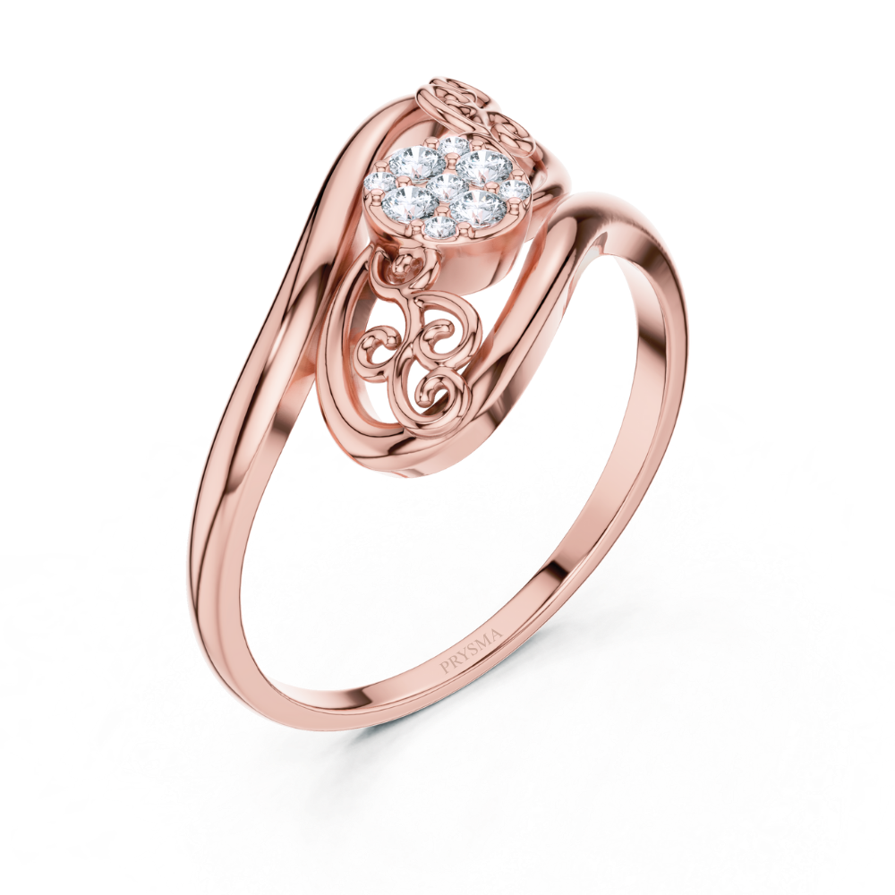 Regal Swirl Cluster Ring