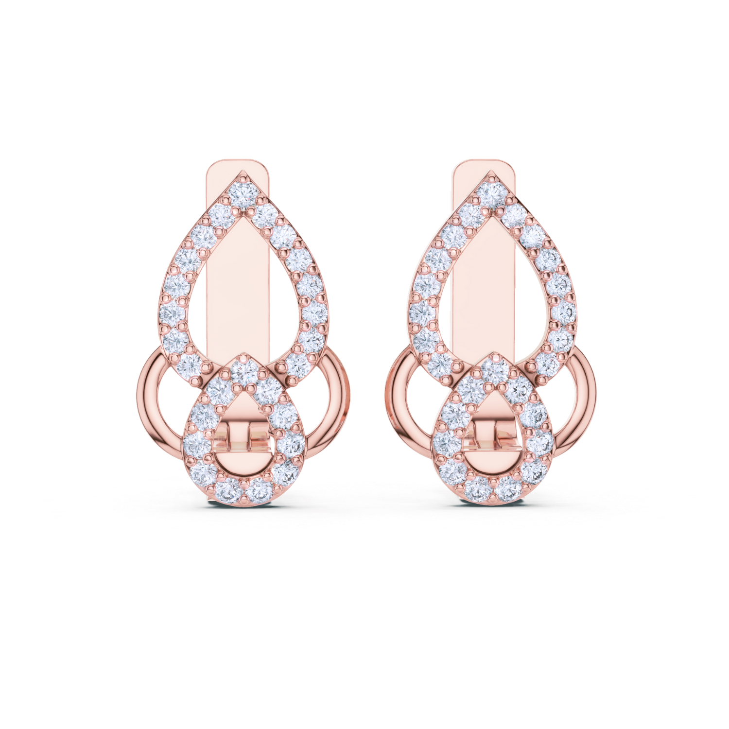 Teardrop Halo Diamond Earrings