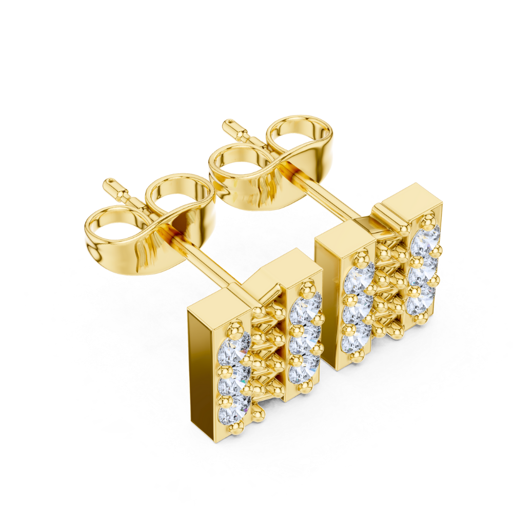 Zigzag Elegance Diamond Stud Earrings