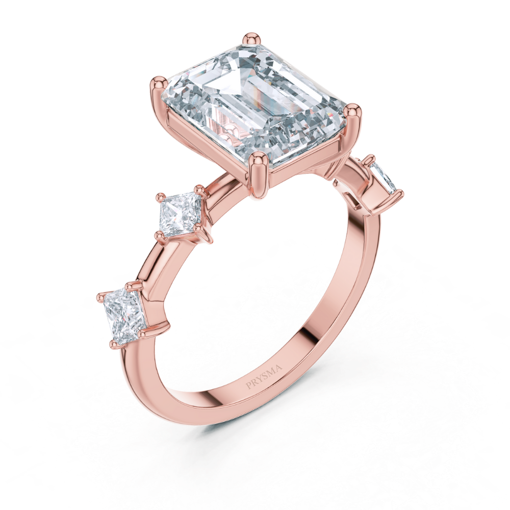 Radiant Crown Emerald-Cut Ring
