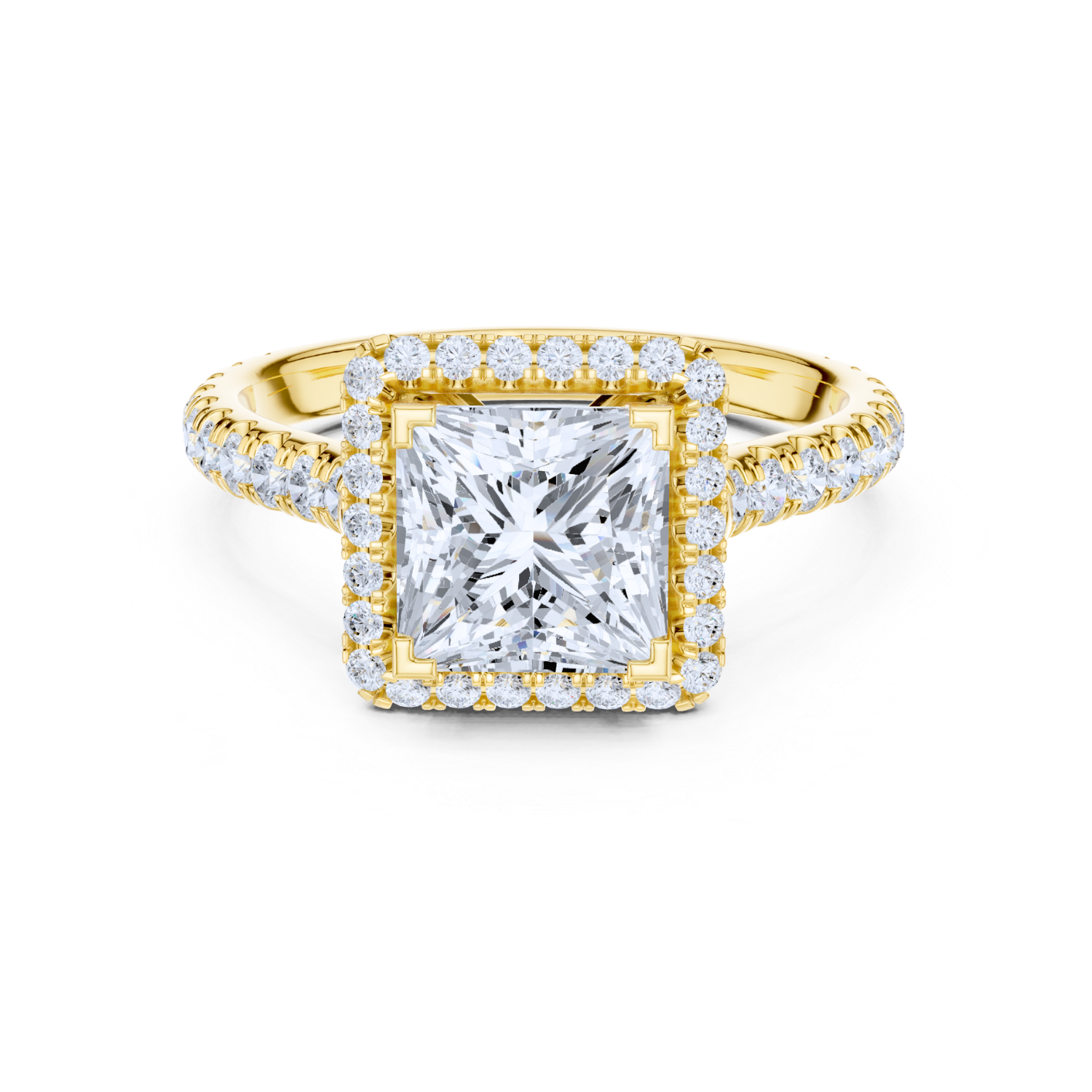 Regal Radiance Halo Princess-Cut Ring