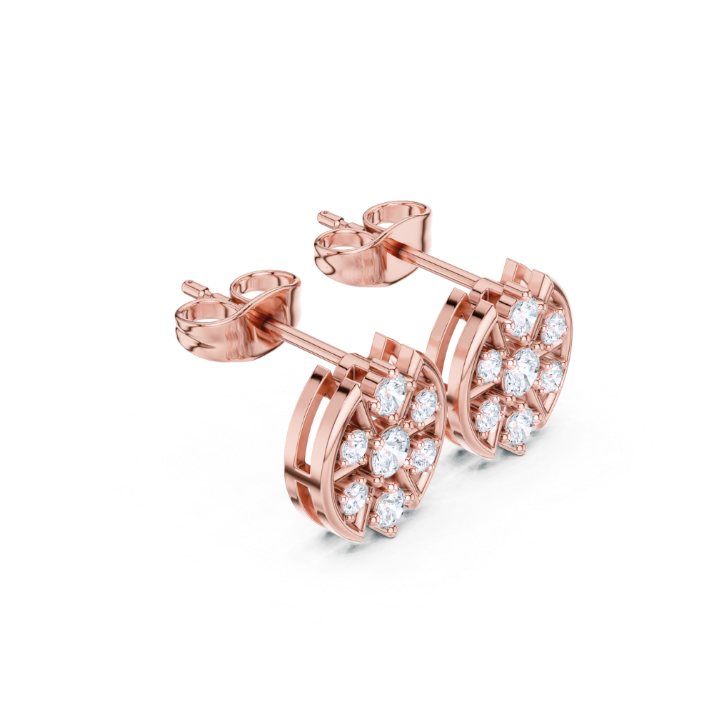 Celestia Wheel Diamond Stud Earrings
