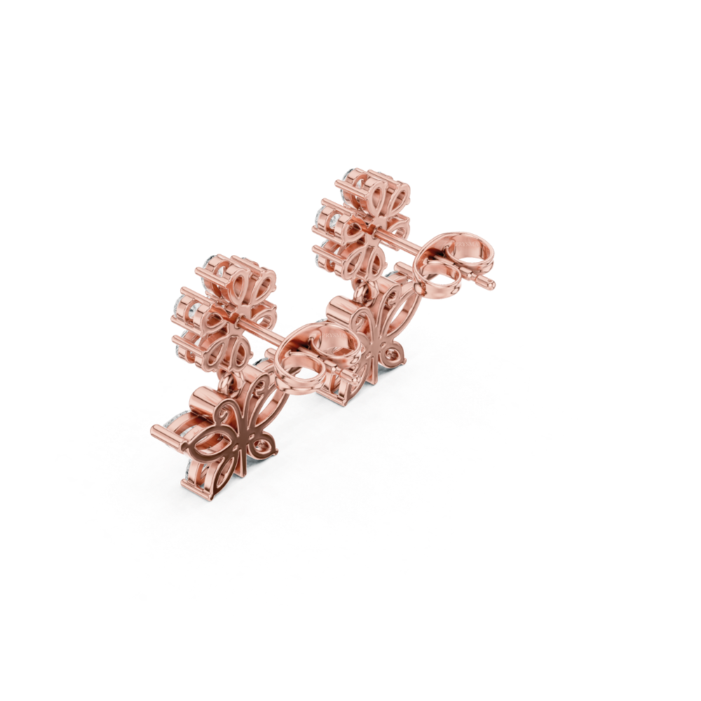 Blossom & Butterfly Diamond Drop Earrings