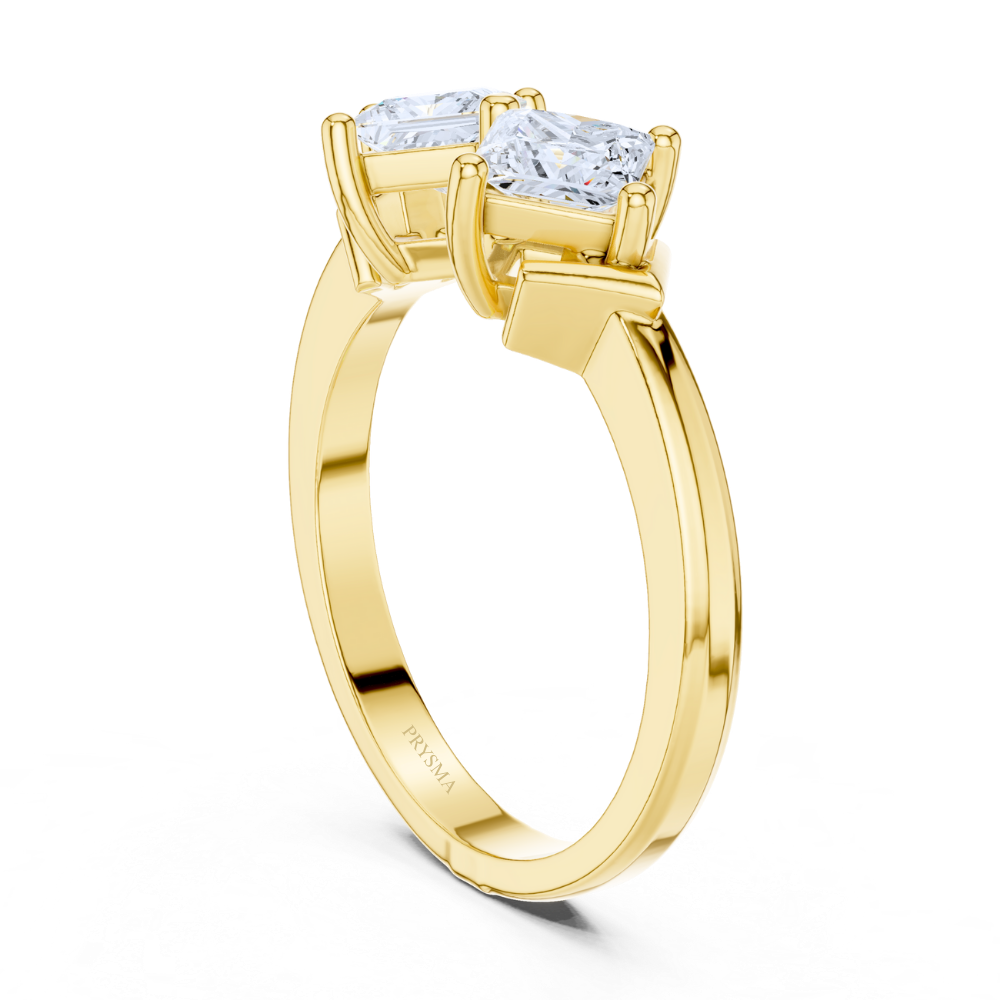 Twin Majesty Princess-Cut Diamond Ring