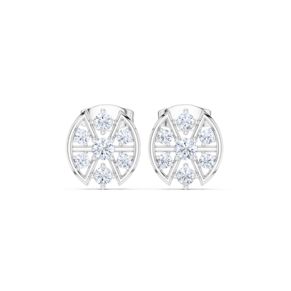 Celestia Wheel Diamond Stud Earrings