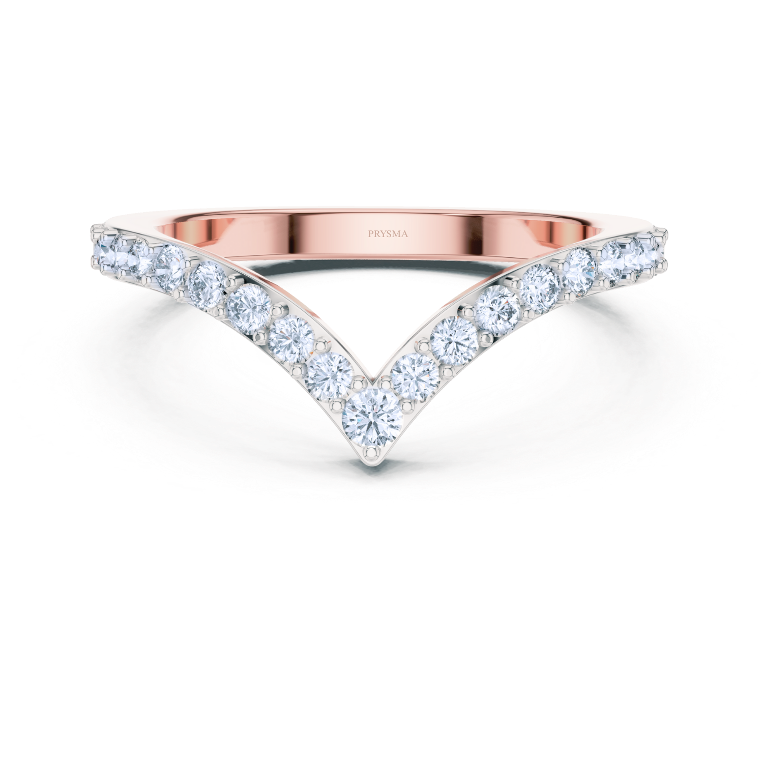 Diamond V-Curve Chevron Ring