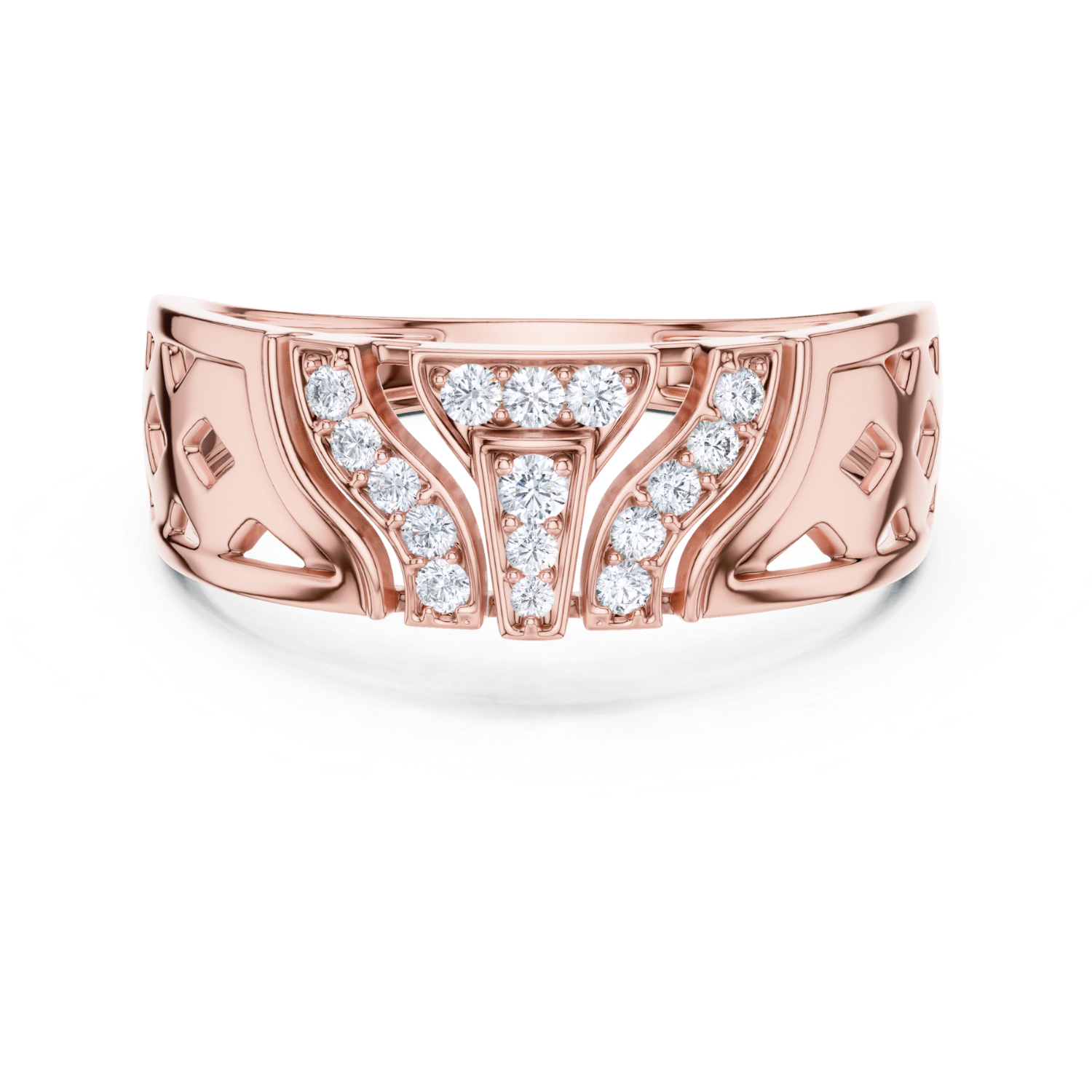 Lattice Diamond Accent Ring