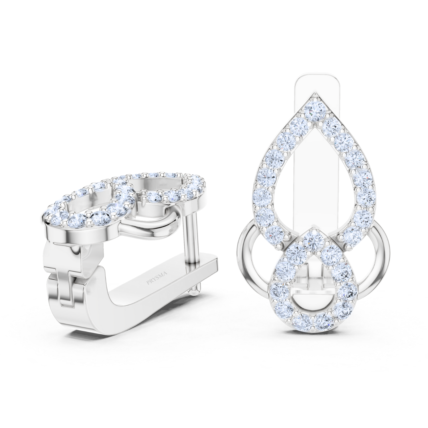 Teardrop Halo Diamond Earrings