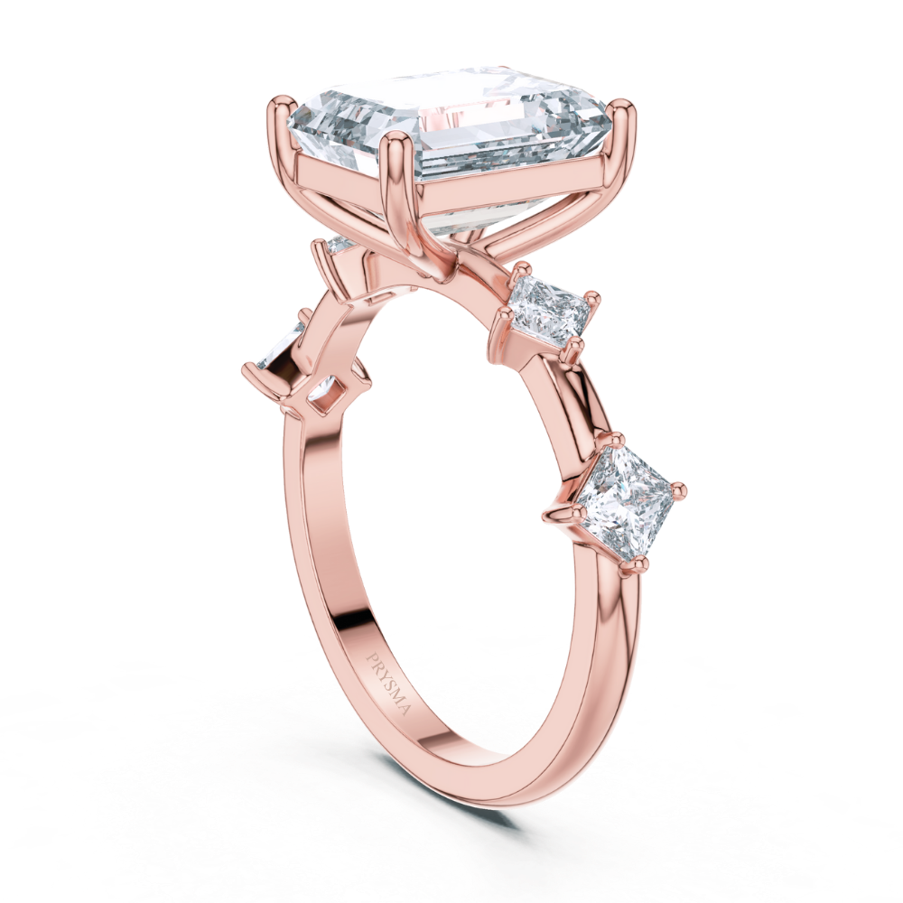 Radiant Crown Emerald-Cut Ring