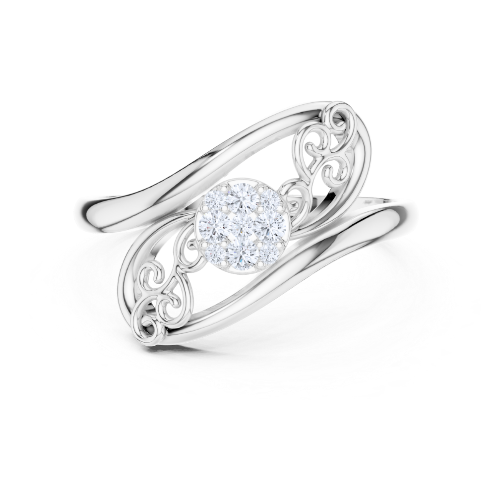 Regal Swirl Cluster Ring
