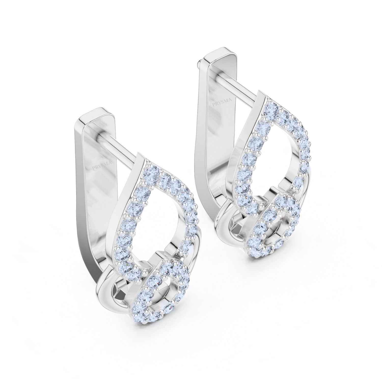 Teardrop Halo Diamond Earrings