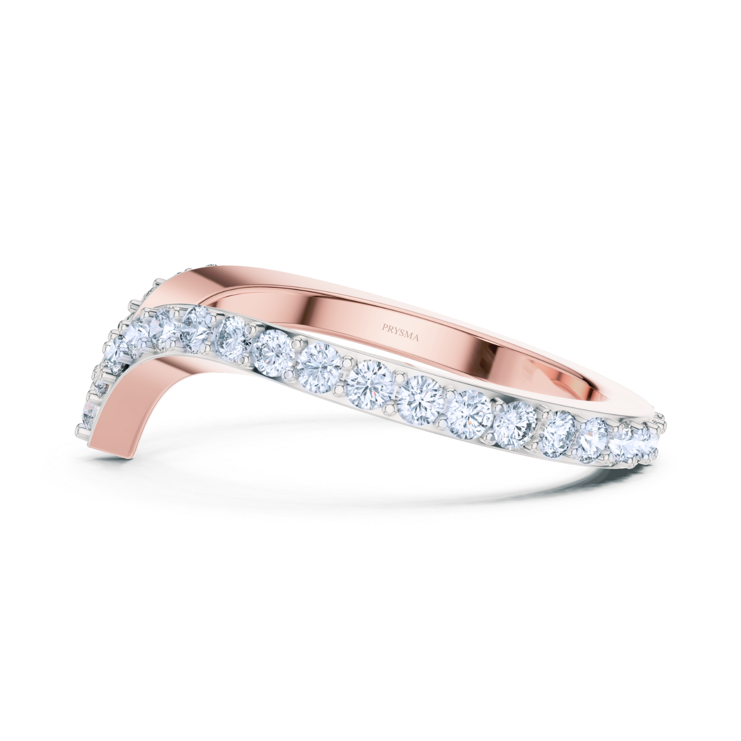 Diamond V-Curve Chevron Ring