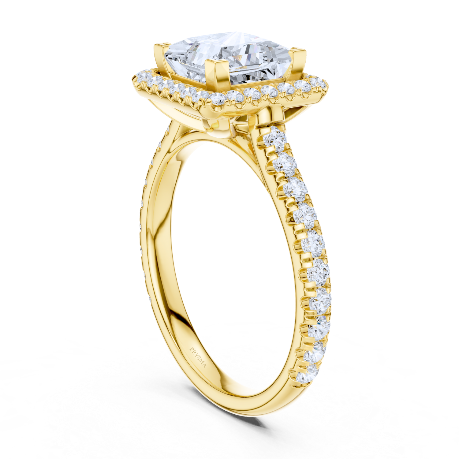 Regal Radiance Halo Princess-Cut Ring