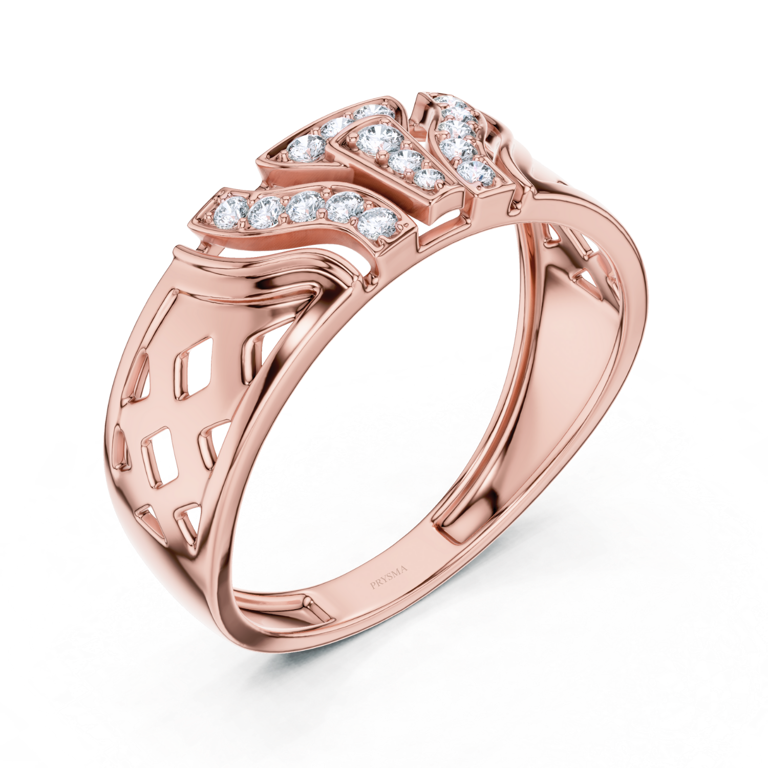 Lattice Diamond Accent Ring