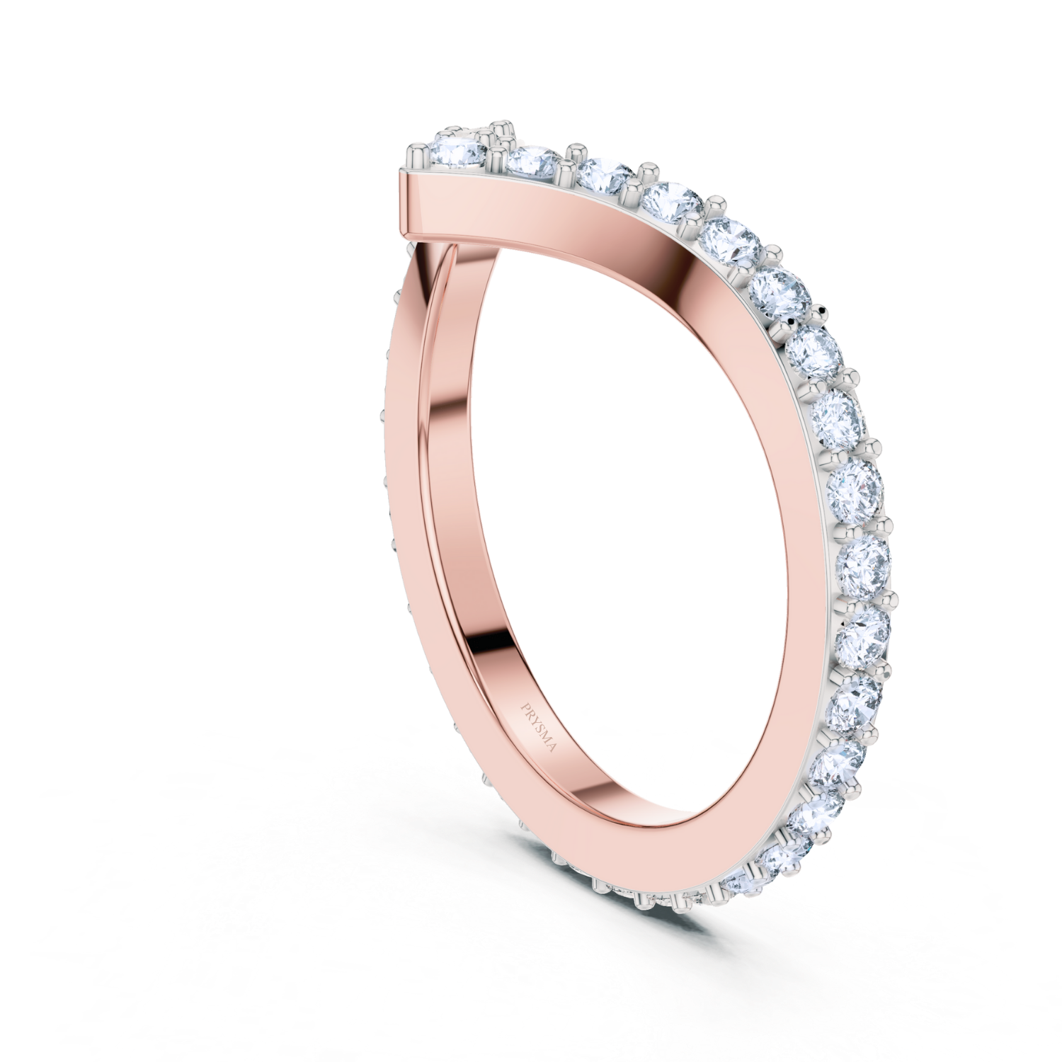 Diamond V-Curve Chevron Ring