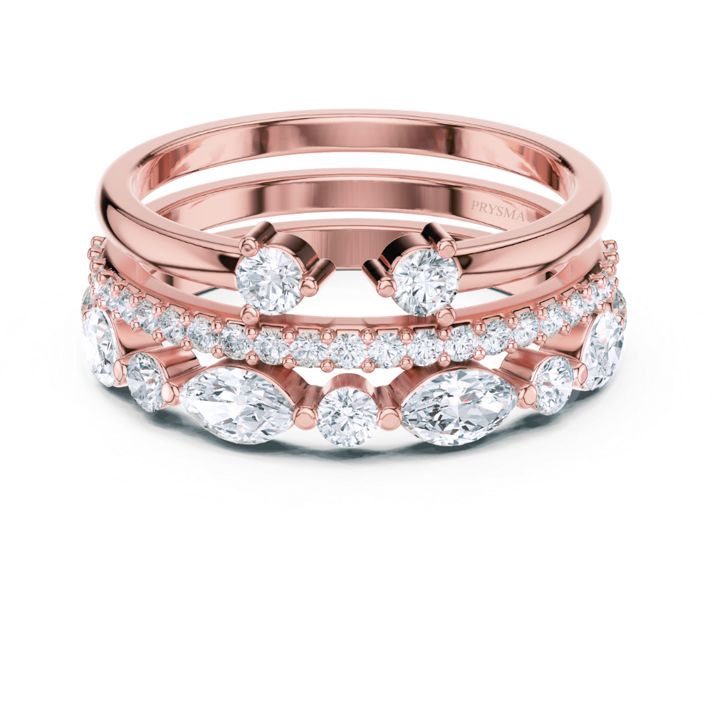The Radiance Crown Stacking Ring Set