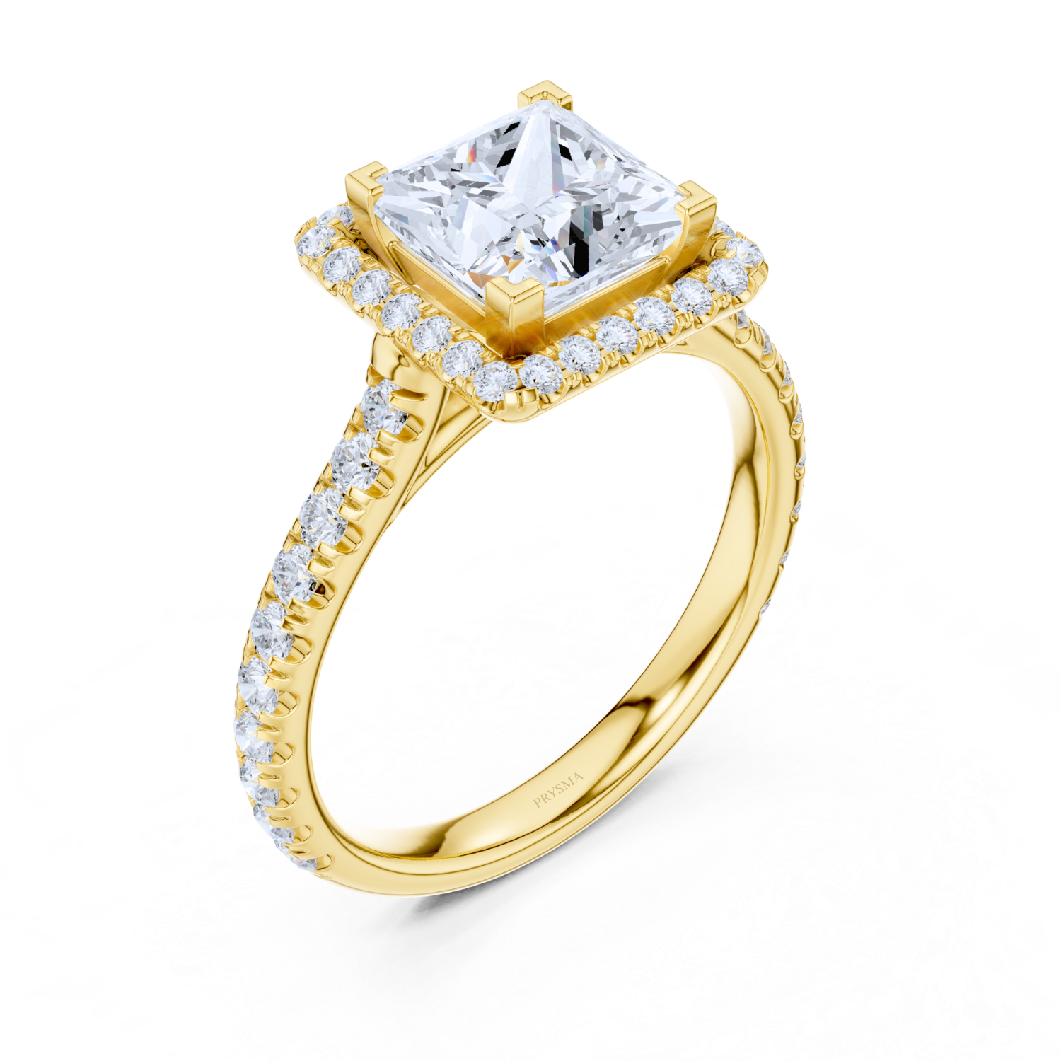 Regal Radiance Halo Princess-Cut Ring