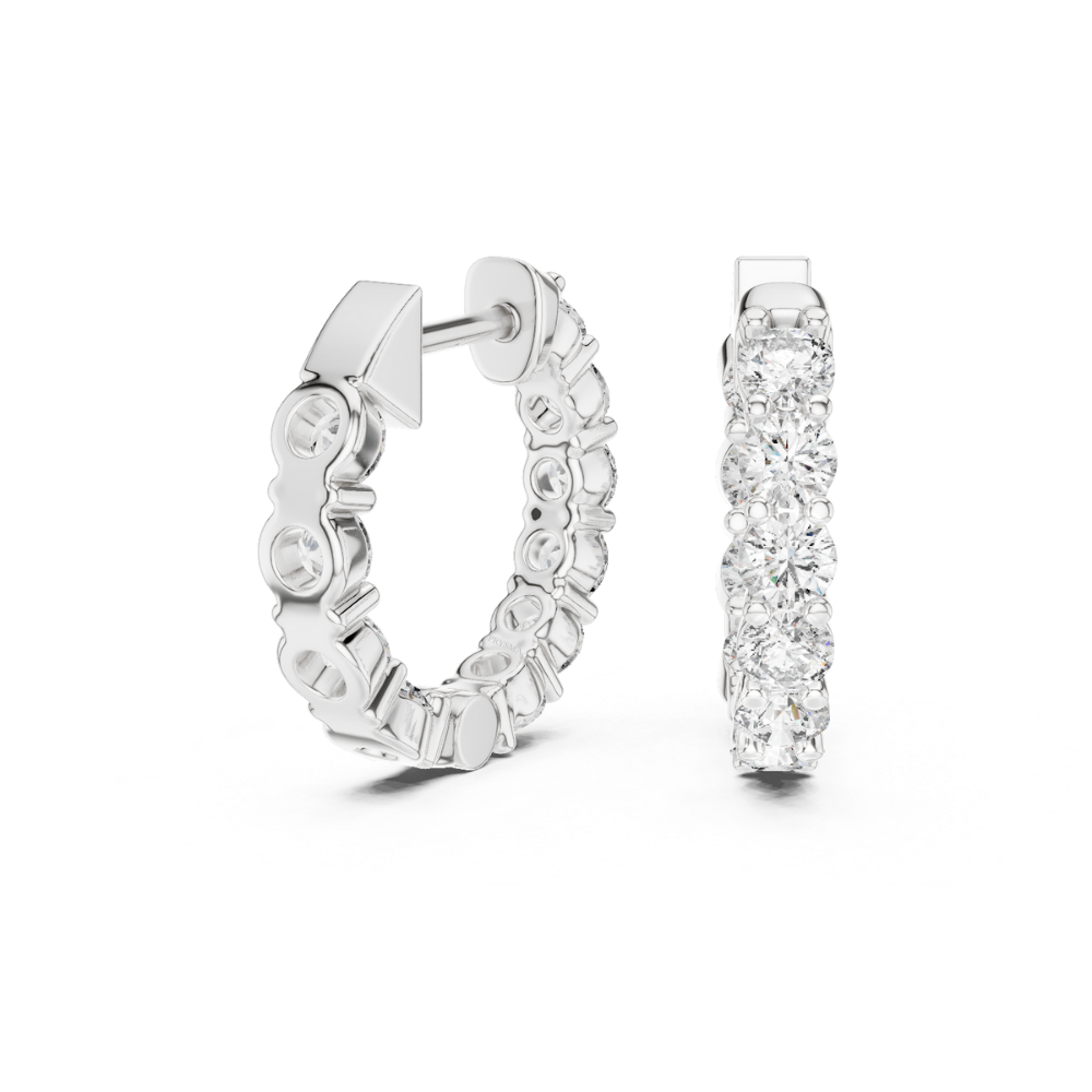 Elegant Diamond Huggie Hoop Earrings