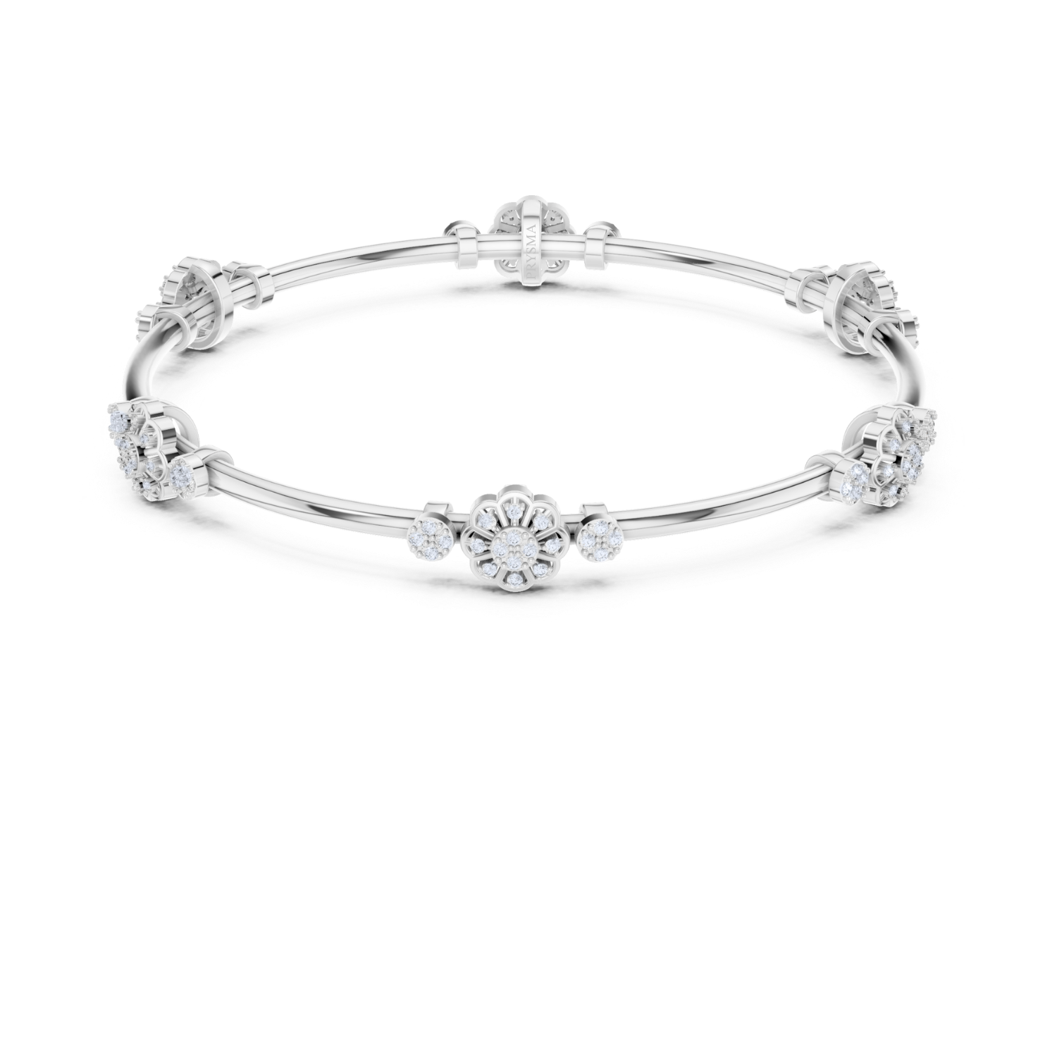 Floral Harmony Diamond Bangle