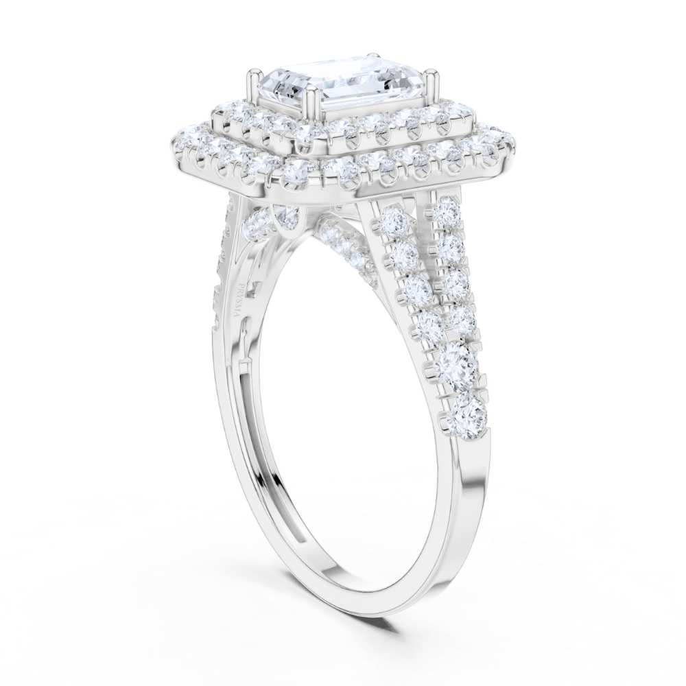 Majestic Double Halo Emerald-Cut Ring