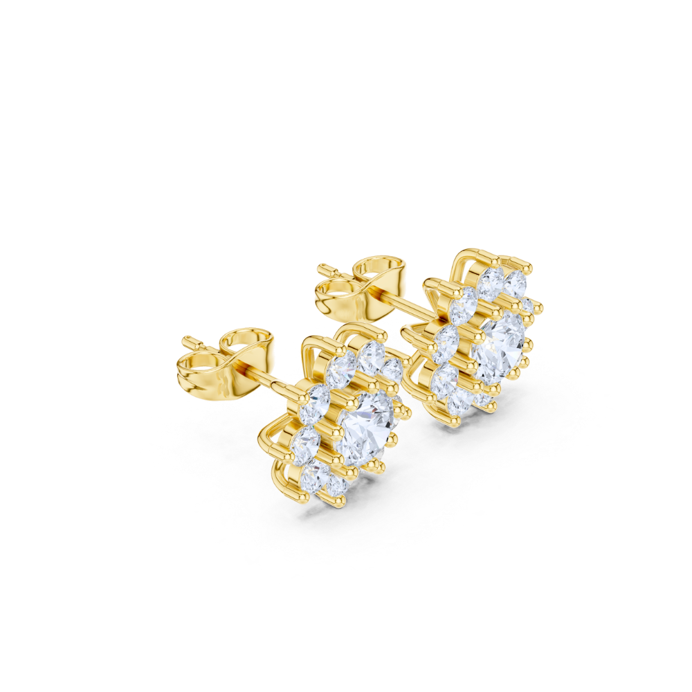 Starlight Cluster Diamond Stud Earrings