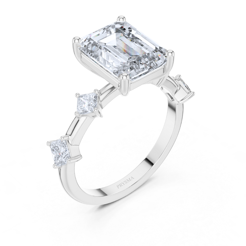 Radiant Crown Emerald-Cut Ring
