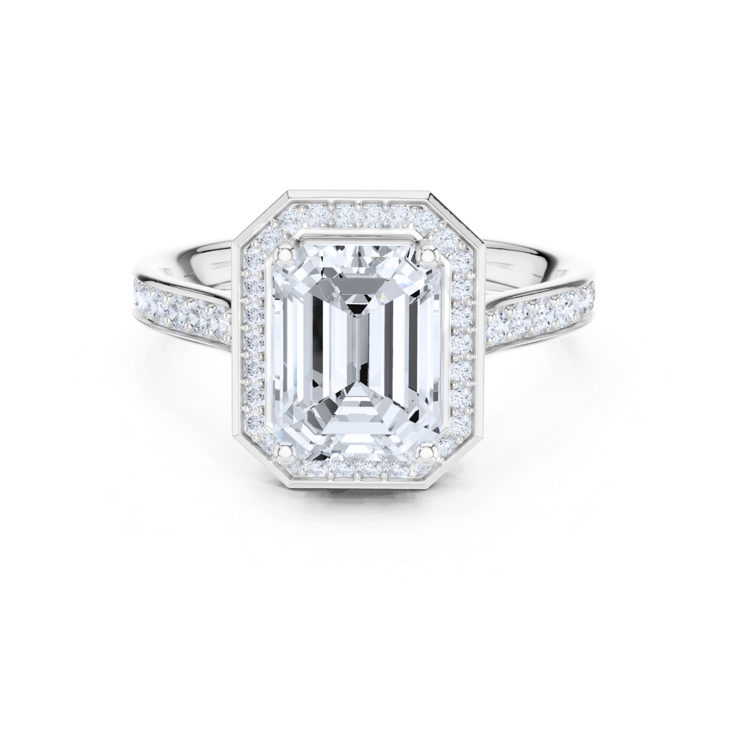Emerald Majesty Halo Ring