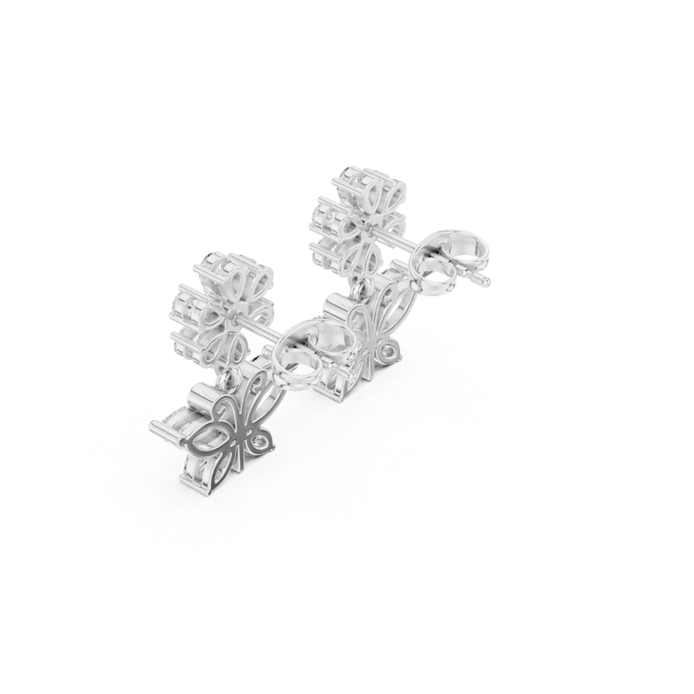 Blossom & Butterfly Diamond Drop Earrings