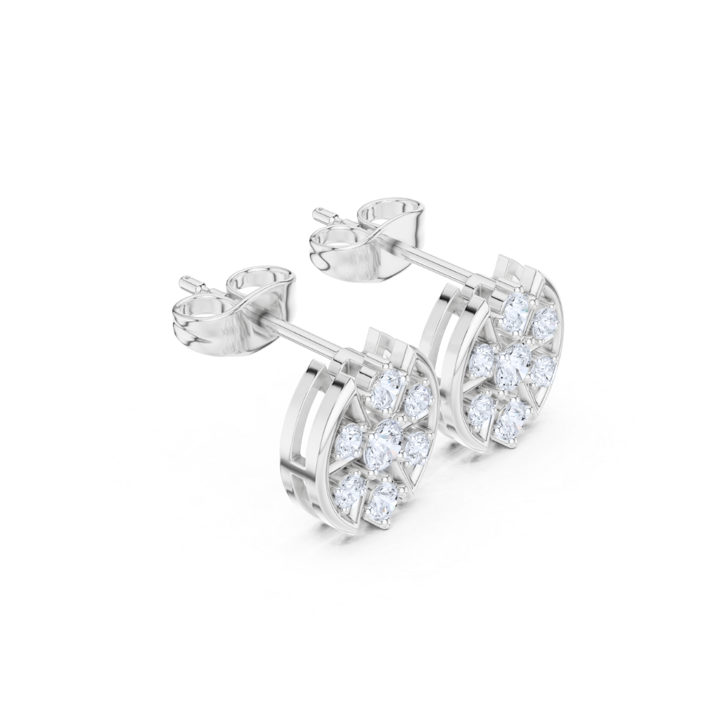 Celestia Wheel Diamond Stud Earrings
