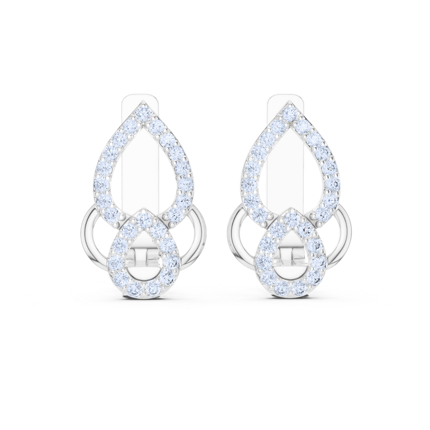 Teardrop Halo Diamond Earrings