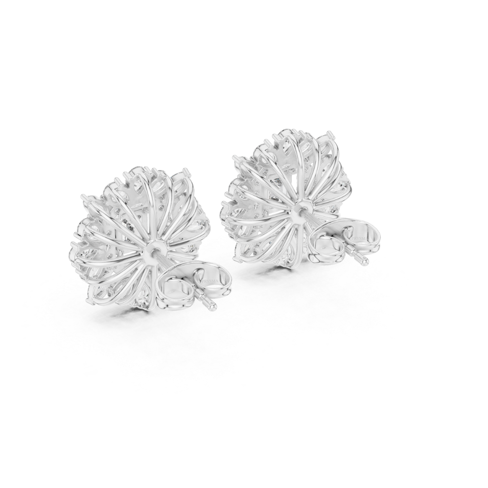 Regal Bloom Emerald Diamond Studs