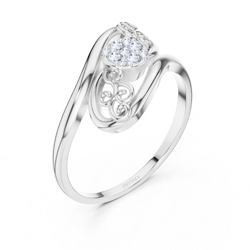Regal Swirl Cluster Ring