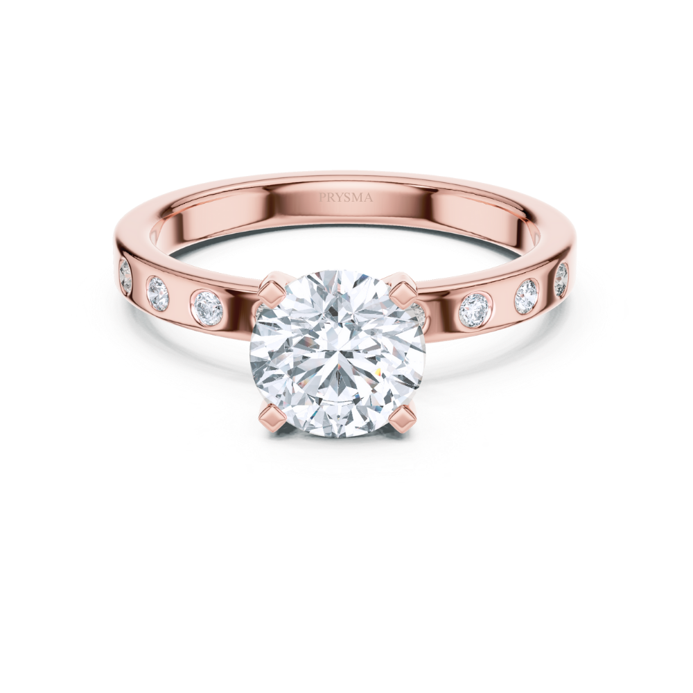 Golden Grace Round Cut Channel-Set Ring