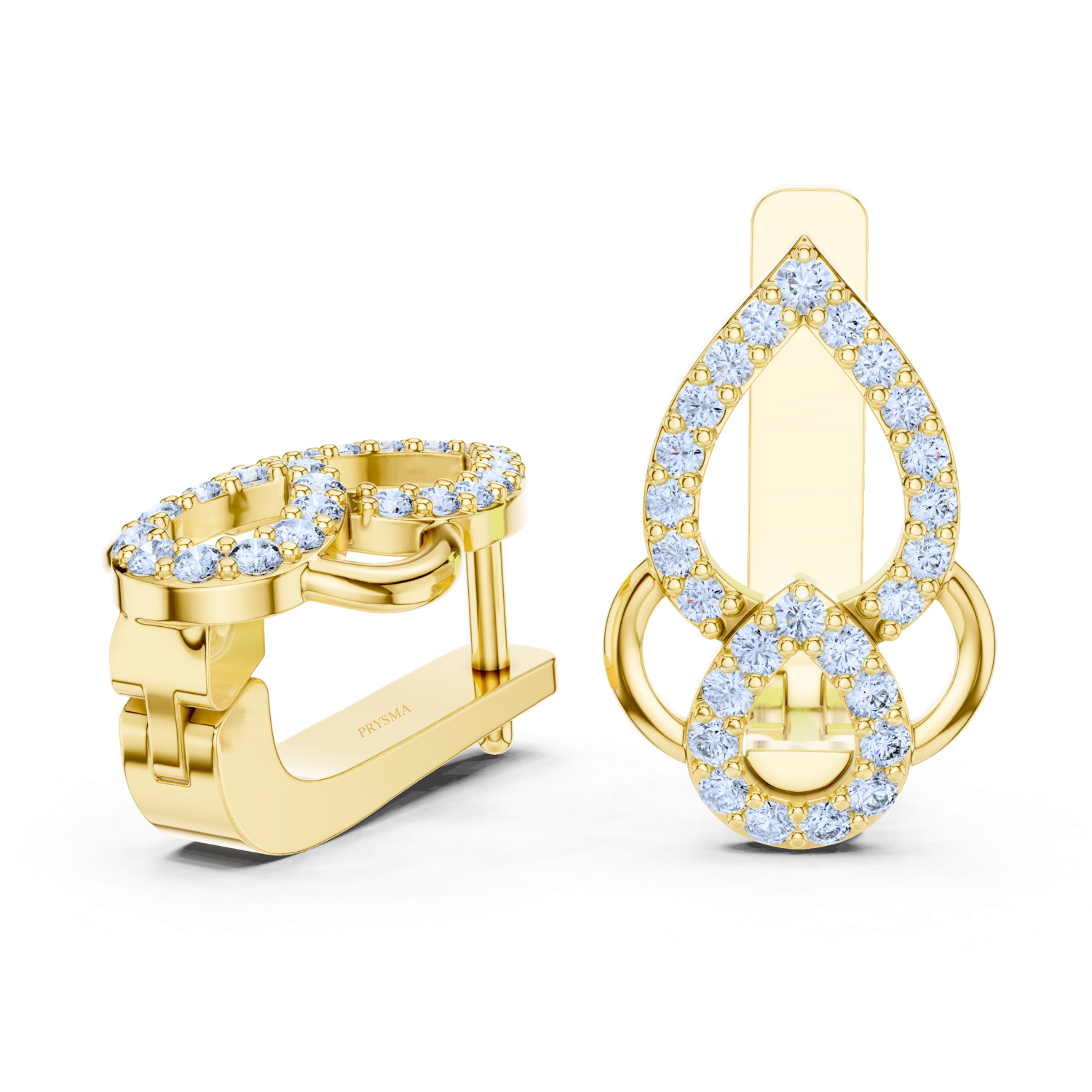 Teardrop Halo Diamond Earrings
