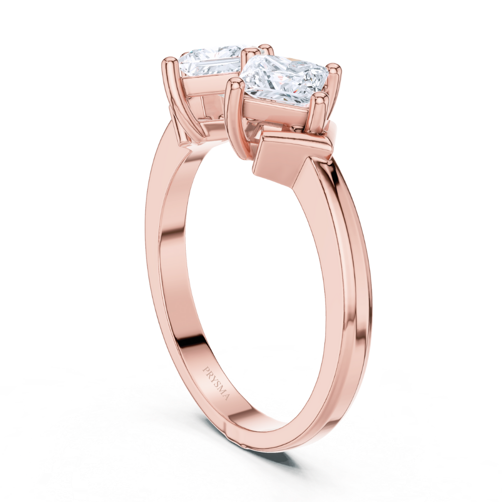 Twin Majesty Princess-Cut Diamond Ring