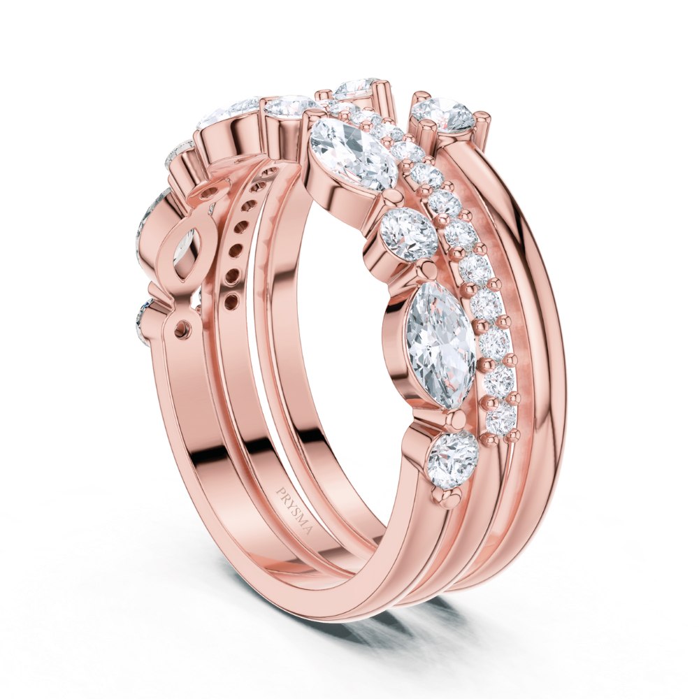 The Radiance Crown Stacking Ring Set