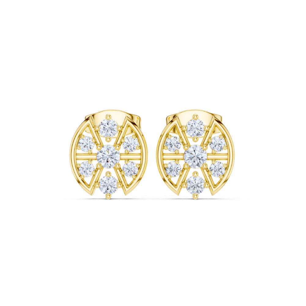 Celestia Wheel Diamond Stud Earrings