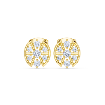 Celestia Wheel Diamond Stud Earrings