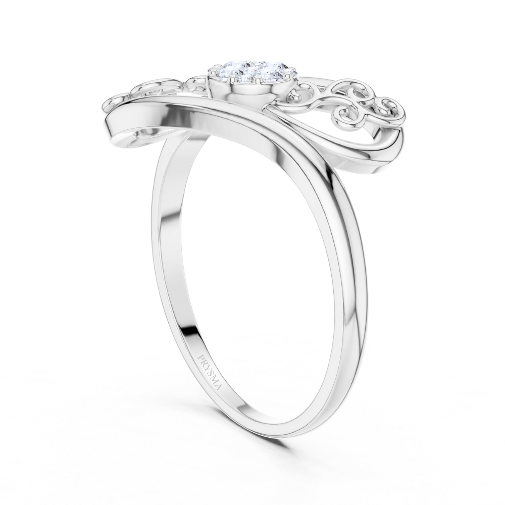 Regal Swirl Cluster Ring