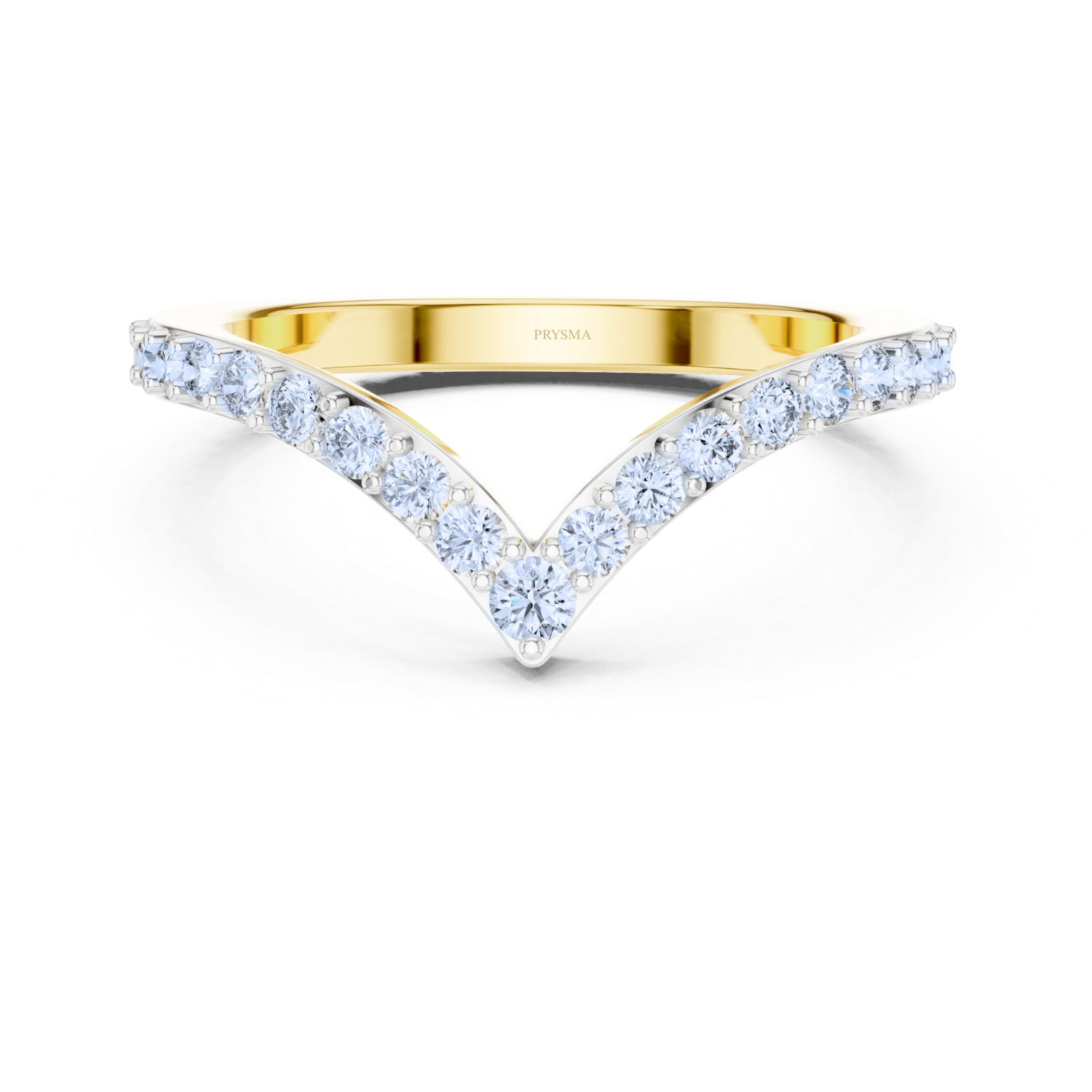 Diamond V-Curve Chevron Ring