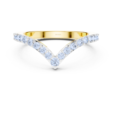 Diamond V-Curve Chevron Ring