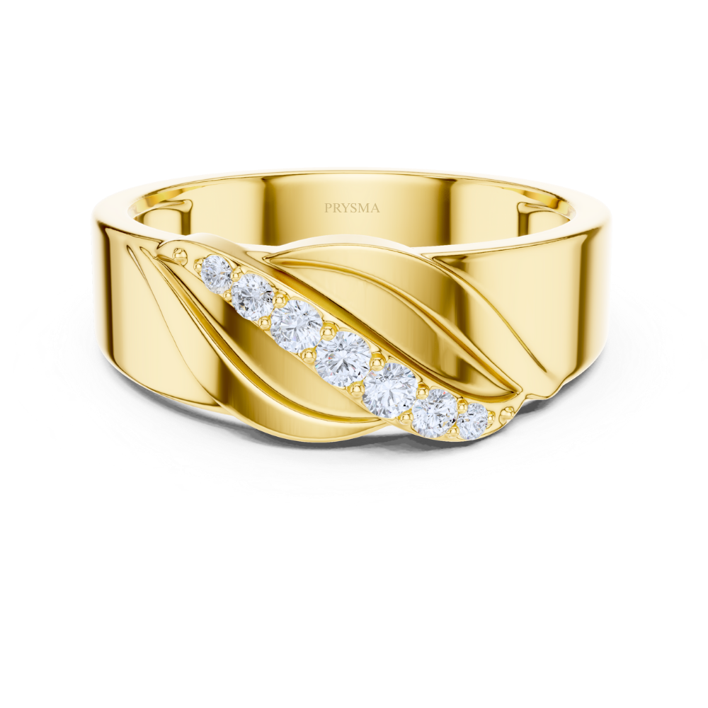 Golden Leaf Diamond Ring