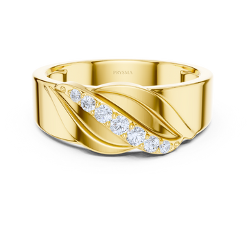 Golden Leaf Diamond Ring