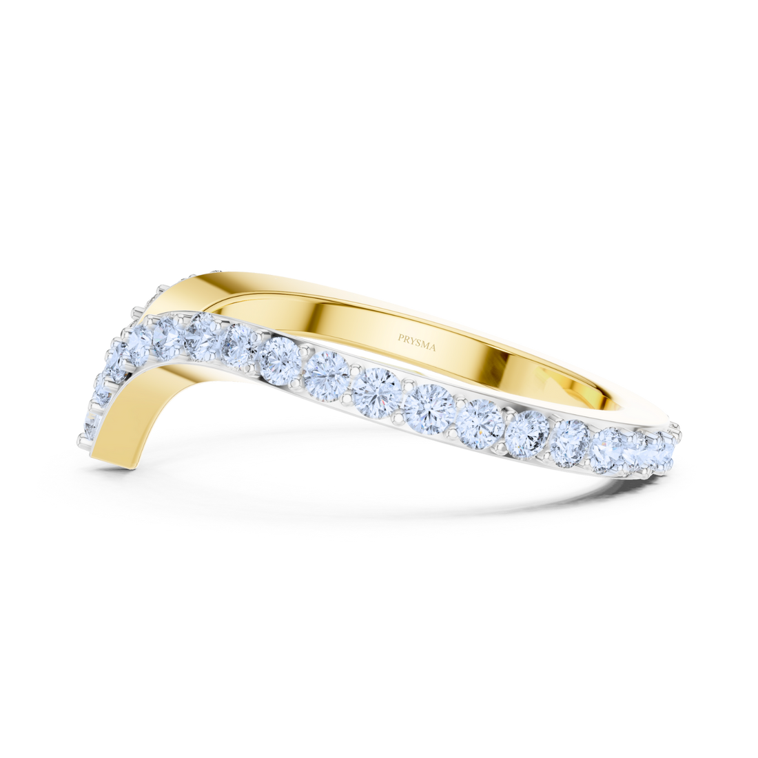 Diamond V-Curve Chevron Ring