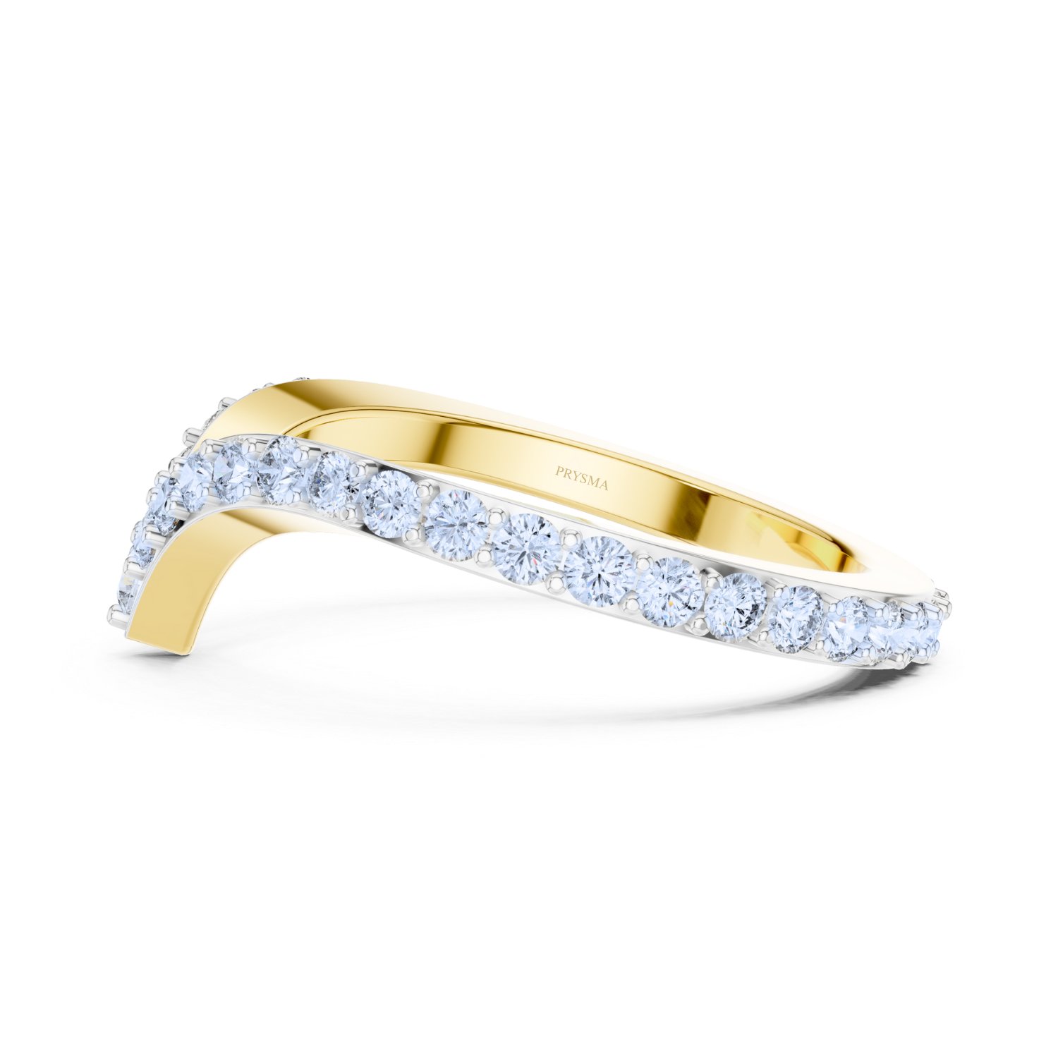 Diamond V-Curve Chevron Ring