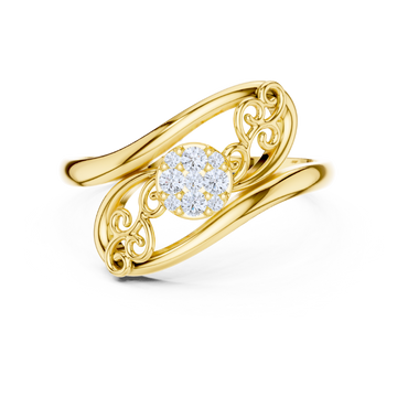 Regal Swirl Cluster Ring