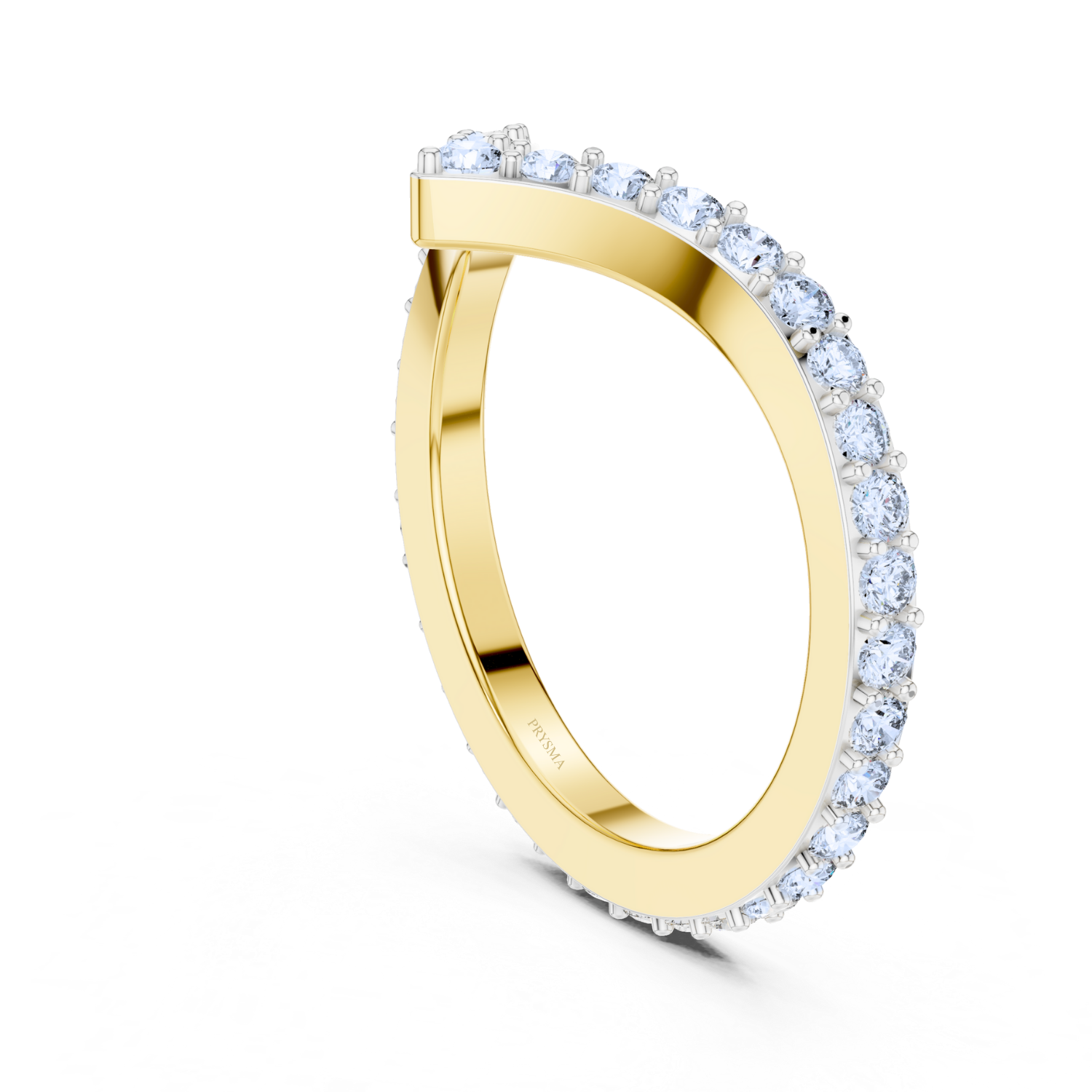 Diamond V-Curve Chevron Ring
