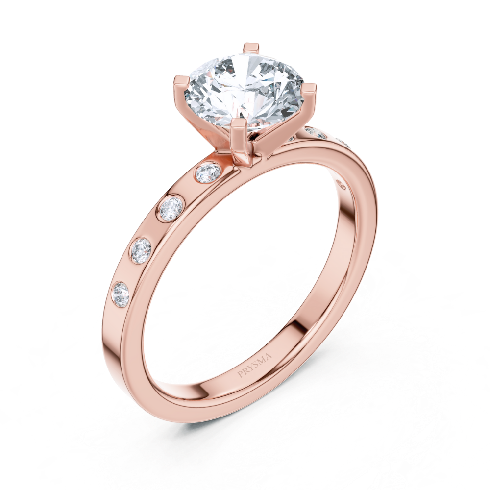 Golden Grace Round Cut Channel-Set Ring