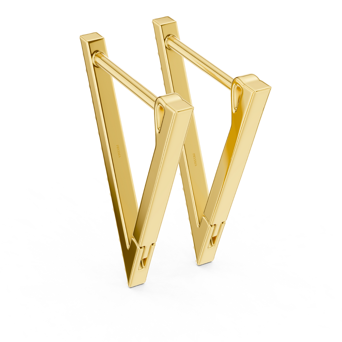 Geometric Brilliance Triangle Hoops