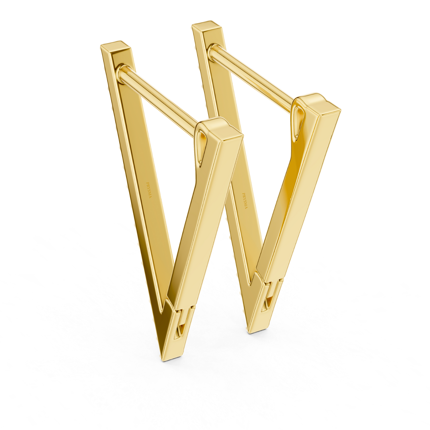 Geometric Brilliance Triangle Hoops